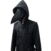 economico Trench da uomo-Unisex Cappotto Invernale Giacca Invernale Serata Formale Fibbia Tutte le stagioni Halloween Regolare Abbigliamento maschile gotico [nero] Giacca