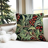billige Ferieputetrekk-holly dobbel side putetrekk 1 stk mykt dekorativt firkantet putetrekk putetrekk for soverom stue sofa sofa stol