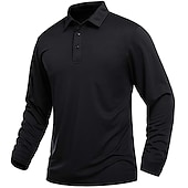 levne Pánské klasické polo-Pánské Polo trička Golfová košile Ležérní Denní Polo límec Klasický Dlouhý rukáv Sportovní Módní Pevná barva Tlačítko Přední Tlačítko dolů Jaro &amp; podzim Běžný Černá Vodní modrá Trávová zelená Šedá