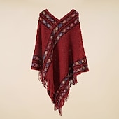 cheap Scarves-Women&#039;s Shawl Shawl Wrap Poncho Ruana Cape Daily Holiday Cotton Polyester Casual Bohemia Warm Casual 1 PC