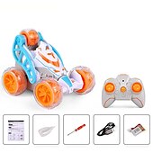 preiswerte RC-Fahrzeuge-Mini-Stunt-Dump-Auto, Ladespray, ferngesteuertes Auto, Kinderspielzeugauto, Licht 360 Rollover-Auto