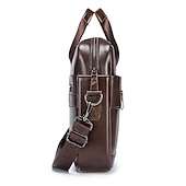 economico Borselli da uomo-valigetta in pelle marrone premium: elegante borsa per laptop da lavoro con tasche multiple, resistente per uso professionale e viaggi