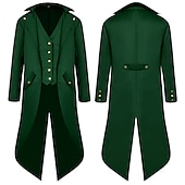 cheap Tops-Men&#039;s Steampunk Vintage Tailcoat Jacket Medieval Costume Gothic Victorian Halloween Frock Coat