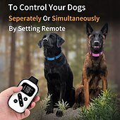 お買い得  犬用トレーニング用品-大型犬用リモートバーク首輪付き自動吠え首輪リモートおよび自動モード付きショック首輪犬用ショック首輪IP67防水ビープ振動およびショック - リモート3600フィート
