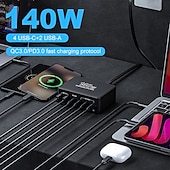 رخيصةأون محاور USB-أوسب 3.0 نوع C المحاور 6 الموانئ 6 في 1 دعم وظيفة توصيل الطاقة أوسب هاب مع RJ45 12V / 3A DC 5 فولت / 3 أمبير 20 فولت / 5 أمبير توصيل الطاقة من أجل لابتوب تابليت هاتف ذكي