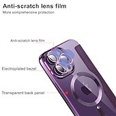abordables Coques iPhone-Coque de téléphone MagSafe avec dos transparent et fente pour carte – couvercle rétro cuir PU pour iPhone 16e 16 15 Pro Max Plus 14 13 12 11
