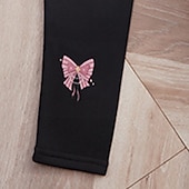 economico Pantaloni e gonne-Bambino Da ragazza Leggings foderati in pile Pop art Attivo Scuola Cotone 7-13 anni Primavera Nero Rosa Grigio chiaro