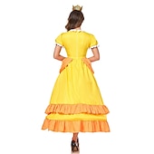  Cosplay-kostym prinsessan Peach Super Bros Cosplay Vuxna Dam Karnival Maskerad Mardi Gras Karnival Halloween Prestanda Klä ut
