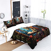 voordelige Dekbedovertreksets-2pcs/3pcs retro retro abstract vuurdraakpatroon bedset dekbedovertrek lichtgewicht en zacht geschikt voor volwassenen en kinderen groot bed klein bedset