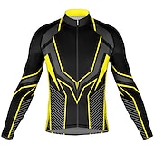 preiswerte Radtrikot Herren-Herren Radtrikot Grafik Geometrisch Langarm Fahhrad Oberteil mit 3 Gesäßtaschen Mountainbike MTB Straßenradsport Schnelltrocknend Reflektierende Streifen Rückentasche Feuchtigkeitsableitend Sport