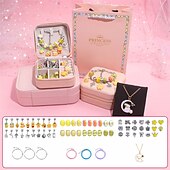 お買い得  ウェアラブルアクセサリー-熱い販売子供の手作り diy ビーズブレスレットギフトボックスセットかわいいマルチカラーアニメーションペンダント樹脂ブレスレットジュエリー