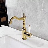 abordables Classiques-Robinet lavabo - Classique Plaqué Set de centre Mitigeur un trouBath Taps