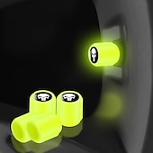 cheap Car Body Decoration &amp; Protection-50pcs Fluorescent Skull Car Tire Valve Valve Stem Cover, ABS Corrosion Resistant Wheel Valve Cover, Glow In The Dark, Car Decoration Accessories