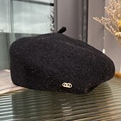 cheap Party Hats-Hats Headwear Polyester / Cotton Blend Beret Hat Casual Holiday Retro Elegant With Pure Color Splicing Headpiece Headwear