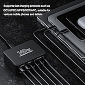 رخيصةأون محاور USB-أوسب 3.0 نوع C المحاور 6 الموانئ 6 في 1 دعم وظيفة توصيل الطاقة أوسب هاب مع RJ45 12V / 3A DC 5 فولت / 3 أمبير 20 فولت / 5 أمبير توصيل الطاقة من أجل لابتوب تابليت هاتف ذكي