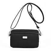 billiga Crossbodyväskor-Dam Crossbody-väska Axelväska Hoboväska Nylon Utomhus Dagligen Helgdag Dragkedja Stor kapacitet Vattentät Lättvikt Ensfärgat Ljus och elegant lila Svart Marinblå