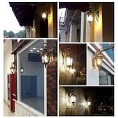 preiswerte Außenwandleuchten-LED-Wandleuchte, Beleuchtungskörper, E27, antike Wandleuchte, Laterne, außen, wasserdicht, rostfrei, Aluminium, Glas, Laterne, Wandleuchte, Laterne, Innenhof, Garten, Balkon, Villa, dekorative