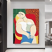 preiswerte Abstrakte Gemälde-Handgemaltes Picasso-Ölgemälde, Picasso-Gemälde, abstraktes figuratives Wandkunstbild, handgefertigtes Gemälde, Kunstwerk für Heimdekoration, Wohnzimmer, Schlafzimmer, gerollte Leinwand, ohne Rahmen