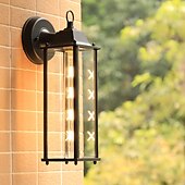 abordables luces de pared al aire libre-Aplique de pared LED, accesorio de iluminación, aplique de pared antiguo, linterna externa impermeable ip65, linterna de vidrio de aluminio a prueba de herrumbre, lámpara de pared, linterna, patio,
