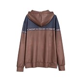 baratos Hoodies Étnicos Vintage-Homens Bloco de cor Estampas Abstratas Moletom Moletons Moletom com capuz Manga Longa Moletom com capuz Com Capuz Roupa de rua Impressão 3D Diário Esportes Preto Azul Imprimir Primavera &amp; Outono