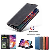 abordables Coques Samsung-téléphone Coque Pour Samsung Galaxy S24 A6 (2018) A8 2018 A10 A30 A50 M10 A20 A40 A90 Coque Intégrale Étui en cuir Etui folio Clapet Portefeuille Porte Carte Couleur Pleine TPU faux cuir