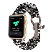 baratos Pulseiras de Apple Watch-1 pacote Corda trançada artesanal Compatível com Pulseira Apple Watch 38mm 40mm 41mm 42mm 44mm 45mm 49mm Entrançado Elástico Ajustável Tecido pulseira de substituição para iwatch Ultra 2 Series 9 8 7