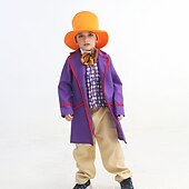 cheap Boys&#039; Costumes-Charlie and the Chocolate Factory Charlie Willy Wonka Cosplay Costume Halloween Group Family Costumes Kid&#039;s Boys Cosplay Halloween Halloween Carnival Masquerade Easy Carnival Costume