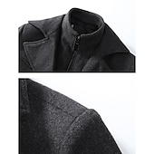 preiswerte Herren-Blazer &amp; -Anzüge-Herren Wintermantel Wollmantel Trenchcoat Outdoor Freizeitskleidung Herbst Winter Wollen warm Windbreaker Oberbekleidung Bekleidung Modisch Strassenmode Glatt Tasche Kargen Einreihiger Verschluss