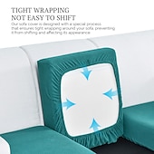 abordables Housse de fauteuil et d&#039;accoudoir de canapé-canapé extensible housse de coussin housse élastique canapé fauteuil causeuse 4 ou 3 places gris uni solide doux durable lavable