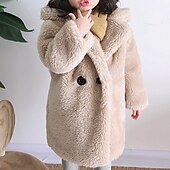 cheap Girl's Faux Fur Coats-Kids Girls' Faux Fur Coat Solid Color Fashion Tassel Fringe Formal Coat Outerwear 2-12 Years Spring White Yellow Pink
