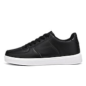 billiga Herrsneakers-Herr Sneakers Kontor / Business Vita skor Promenad Ledigt Dagligen Läder Bekväm Korta stövlar / ankelstövlar Loafers Svart Vit Vår Höst
