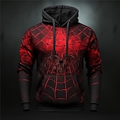 tanie wzór 3D-Męskie Graficzny Pająki Bluza z Kapturem Z kapturem Bluzy Bluza z Kapturem Długi rękaw Bluza z kapturem Kaptur Moda Druk 3D Sporty na świeżym powietrzu Święto Urlop Druk niestandardowy #1 Nadruk