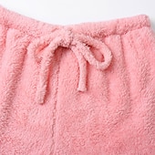 billige Loungewear for damer-Dame Varm Gave Pyjamas Sett Hjem Fest Gate Valentinsdag Polyester Plysj Enkel Myk Sport Stropp Topp Shorts Høst Langermet Ermeløs