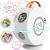 お買い得  アウトドアゲーム＆スポーツ-バブルマシン 自動バブルブロワー 電動バブルメーカー 90°/360°回転 子供用 大人 USB充電式バッテリー ポータブルバブルマシン 楽しい屋外おもちゃ