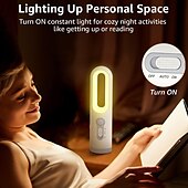 お買い得  センサー常夜灯-LEDモーションセンサーナイトライト2 in 1ポータブル懐中電灯夕暮れから夜明けまでのセンサー付き寝室浴室読書キャンプ用