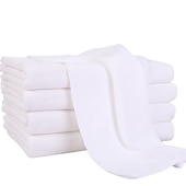 abordables Les serviettes-serviettes blanches d&#039;hôtel 70*140, serviettes de bain, salons de beauté, serviettes absorbantes, douces et faciles à sécher