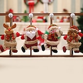 ieftine Accesorii pentru copaci-ornamente pentru pomul de Crăciun, păpuși de jucărie din material textil, ciorapi pentru copii, pandantive de Crăciun suspendate, decorațiuni festive pentru casă, cadouri perfecte pentru copii, decor noel