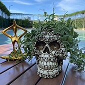 olcso Halloween függő és asztali díszek-halloween dekoráció koponya fej virágcserép dekoráció szobor kézművesség