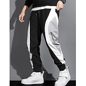 economico Pantaloni della tuta-Per uomo Pantaloni della tuta Jogging Pantaloni Tasche A cordoncino Vita elastica Liscio Comfort Traspirante Esterno Giornaliero Per uscire Di tendenza Informale Nero Bianco