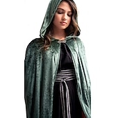 levne Pláště a pláštěnky-Retro Středověké Punková gotika plášť s kapucí Ren Faire Čerodějnice Čaroděj Viking Unisex Keltské Viking Fantazie předvečer Všech svatých Karneval Výkon Párty Plesová maškaráda Dospělé Přehoz Cel