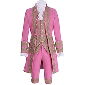 cheap Outfits-Rococo Baroque Victorian Outfits Men&#039;s Royal Halloween Carnival Performance Party Masquerade Adults&#039; Coat Pants Collar All Seasons