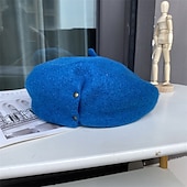 levne Party klobouky-Klobouky Doplňky do vlasů Směs polyester / bavlna Baret Ležérní Dovolená retro Elegantní S Čistá Barva Barevně dělené Přílba Pokrývky Hlavy