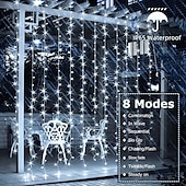 economico Striscie luci ad energia solare-3M Fili luminosi 100/200/300 LED EL Bianco caldo Luce fredda Multicolore Luci per finestre / tende / ghiacciolo Halloween Solare Matrimonio Ad energia solare