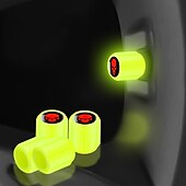 cheap Car Body Decoration &amp; Protection-50pcs Fluorescent Skull Car Tire Valve Valve Stem Cover, ABS Corrosion Resistant Wheel Valve Cover, Glow In The Dark, Car Decoration Accessories