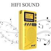 cheap Radios and Clocks-Mini Pocket DAB Digital Radio FM Digital Demodulator Portable MP3 Player with 1.44 Inch LCD Screen Built-in Rechargerable Battery
