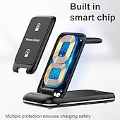 voordelige Draadloze opladers-3 in 1 opvouwbare 15w snelle draadloze oplader stand voor iphone 14 13 12 pro max apple watch airpods pro draadloos laadstation