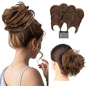 abordables Chignons-chignons Chignon A Clipser Cheveux Synthétiques Pièce de cheveux Extension des cheveux Bouclé Soirée Usage quotidien Soirée &amp; Evénement A1 A2 A3