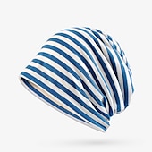 abordables Bonnet-Unisexe Bonnet en maille Bonnet en tricot Noir Bleu Coton Voyage Extérieur Vacances Rayé Coupe Vent Chaud