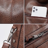 billiga Hand- och toteväskor-Dam Crossbody-väska Tote Axelväska Hoboväska PU läder Utomhus Dagligen Helgdag Dragkedja Stor kapacitet Vattentät Hållbar Ensfärgat Brun fläck Datum rött Svart