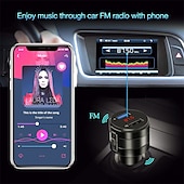 cheap Bluetooth Car Kit/Hands-free-Wireless Bluetooth 5.0 Car FM Transmitter MP3 Music Player AUX Radio Adapter Dual USB Charger Handsfree Car Kits